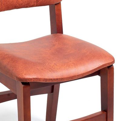 Conjunto com 2 Cadeiras Sabrina Revestimento Sintético Caramelo e Nozes