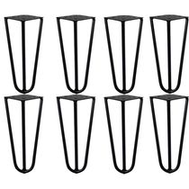 Kit 8 Pés de Metal 15 CM Hairpin Legs Mesas de Centro Puffs Preto G41