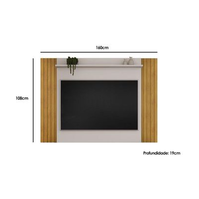 Rack Bancada c/ Painel p/ TV até 60 Pol Trend Ripado Extensível 108x160 cm Cedro/Bali - DJ Móveis