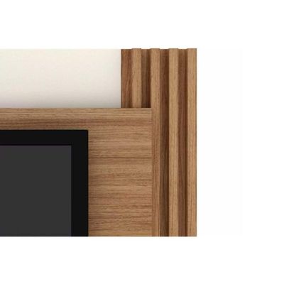 Home p/ TV até 65 Pol PL3001/RA2002 Ripado c/ 1 Porta 180x120cm Natural/Off White - Tecno Mobili