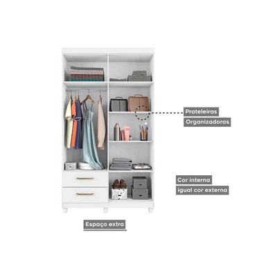 Guarda Roupa 4 Portas e 4 Gavetas c/ Pés Canadá Plus Cacau - Conquista