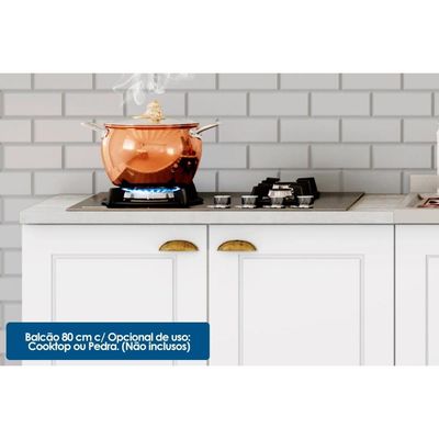 Cozinha Modulada Henn Americana Completa 12 Peças (5Aéreos+4Balcões+3Complementos) CZ314 Cinza-Henn
