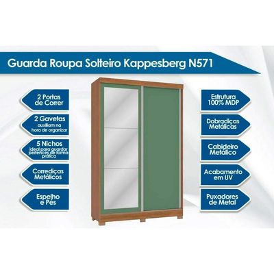 Guarda Roupa 2 Peças (1GuardaRoupa+1Cômoda) QC110 Branco (QC12) - Kappesberg