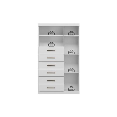 Guarda Roupa 2 Peças (1GuardaRoupa+1Cômoda) QC141 Branco - Santos Andirá
