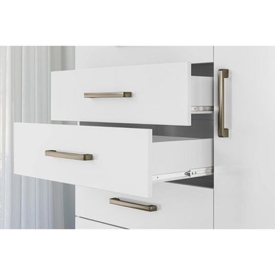 Guarda Roupa 2 Peças (1GuardaRoupa+1Cômoda) QC139 Branco - Santos Andirá