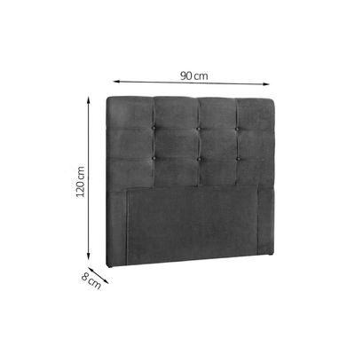 Painel de Cama Box Estofada Solteiro Clean Plus Suede Marrom Taupe - Simbal