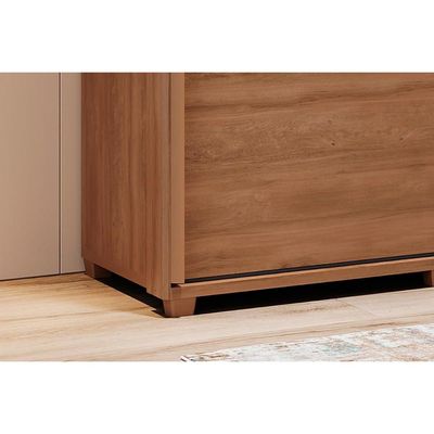 Guarda Roupas 2 Portas de Correr e 6 Gavetas c/ Espelho Titan 1173 c/ Pés Freijo - Carraro