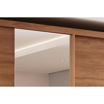 Guarda Roupas 2 Portas de Correr e 6 Gavetas c/ Espelho Titan 1173 c/ Pés Freijo - Carraro