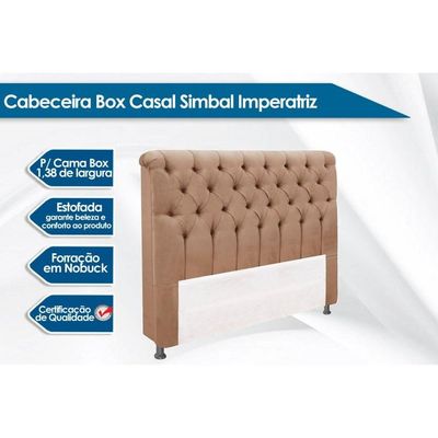 Painel de Cama Box Estofada Casal Imperatriz Plus Suede Marrom Chocolate - Simbal