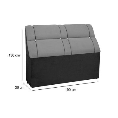 Painel de Cama Box Estofada King Imperador Suede Marrom Taupe - Simbal