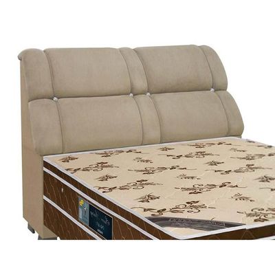 Painel de Cama Box Estofada King Imperador Suede Marrom Taupe - Simbal