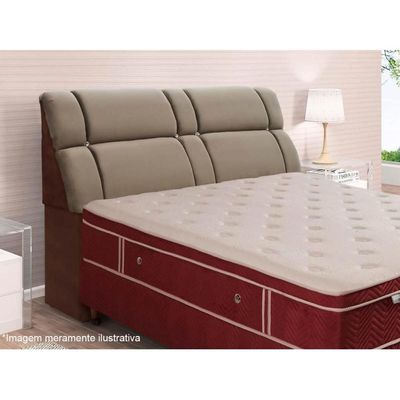 Painel de Cama Box Estofada King Imperador Suede Marrom Taupe - Simbal