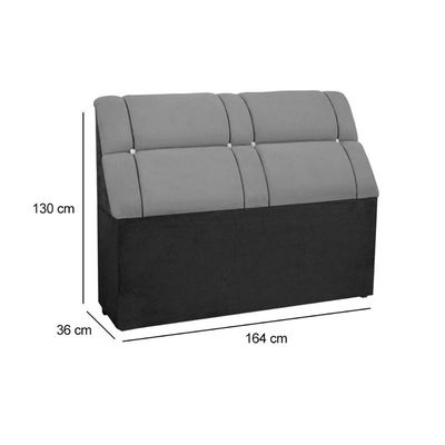 Painel de Cama Box Estofada Queen Imperador Suede Marrom Chocolate - Simbal