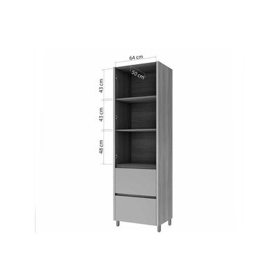 Armário Multiuso p/ Área Serviço Rainha c/ 2 Portas e 2 Gavetas 70cm Branca - Nesher