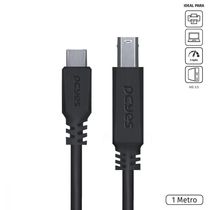 Cabo Para Impressora Usb Tipo C Para Usb B 3.0 1 Metro Preto - P3ucbp-1