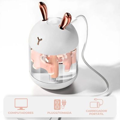 Umidificador Carrossel Abajur Com Led Design Elegante