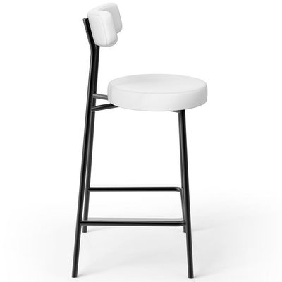 Kit 02 Banquetas Baixas Para Cozinha Sala De Jantar Bar Bancada Milão L02 Facto Branco - Lyam Decor