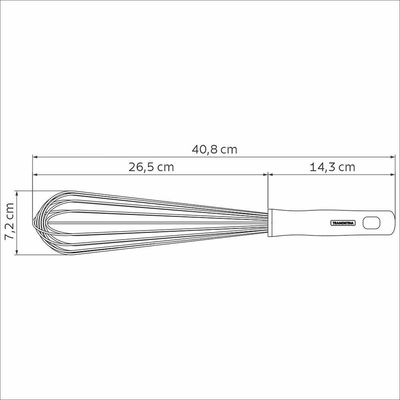 Batedor Manual Tramontina Profissional Em Aço Inox Com Cabo Em Polipropileno Branco 40 Cm Tramontina