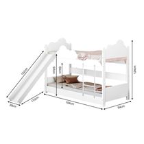 Beliche Solteiro Erika Nuvem Com Escorregador Branco Luminária Led Branco