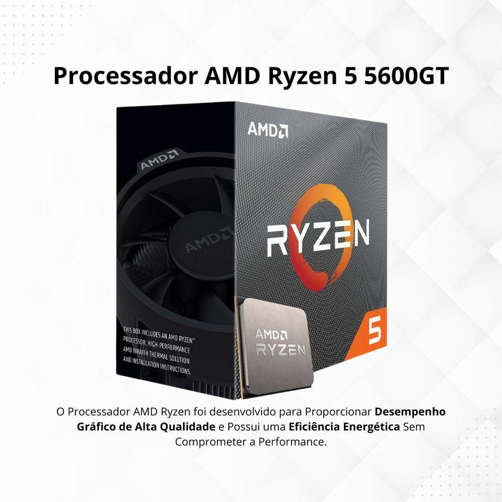 Kit Upgrade AMD Ryzen 5 5600G Vega 8 Placa Mãe A520 Memória RAM 16GB DDR4