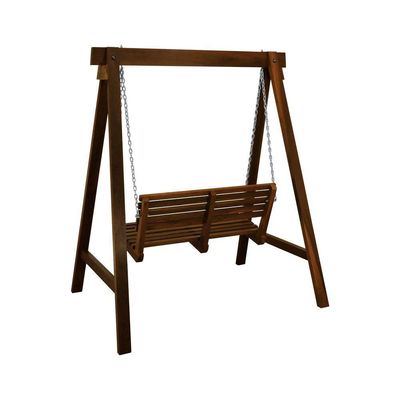 Balanço 2 Lugares Caribe Madeira Imbuia Maciça Stain Imbuia