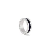 Anel Imantado, Magnético - Pk Ring Tamanho 19 Modelo Prata Com Preto