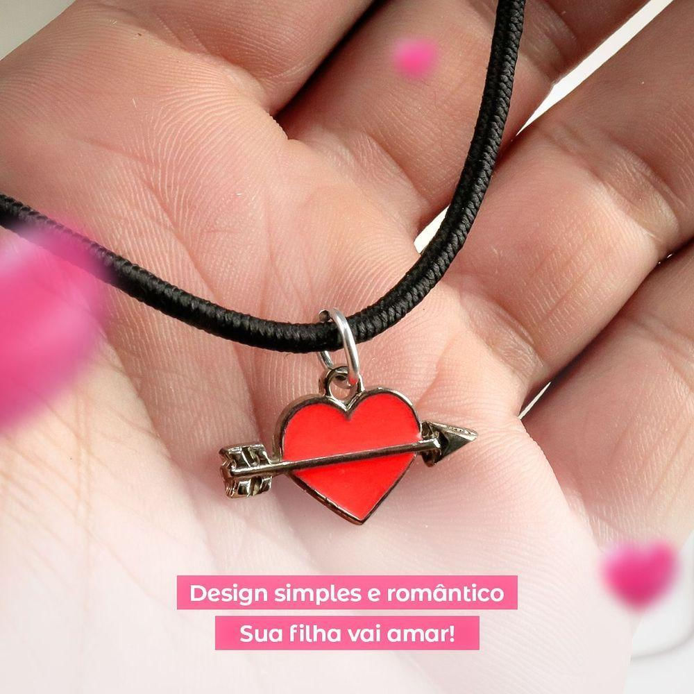 Colar Menina Infantil + Pingente Coração Qualidade Premium