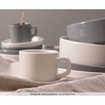 Conjunto 2 Xicaras Cha Sem Pires Empilhavel 200ml Porcelart