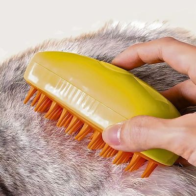 Escova Autolimpante 3 Em 1 Para Pets A Vapor Com Spray