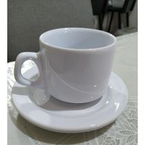 Kit 2 Xicaras Cha Branca S/pires Empilhavel 200ml Porcelart