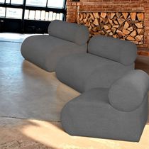 Poltrona Virginia Orgânica Luxo Sala Recepção Tecido Boucle Cor Cinza Chumbo
