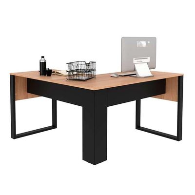 Mesa Computador Canto ME4181 Amêndoa/Preto - Tecno Mobili