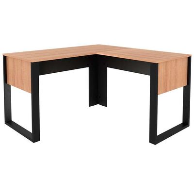 Mesa Computador Canto ME4181 Amêndoa/Preto - Tecno Mobili