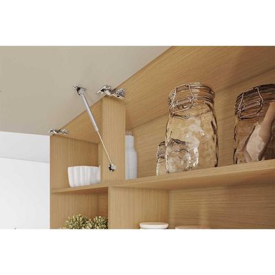 Cozinha Compacta Nobreza c/ 5 Portas e 2 Gavetas 160cm Carvalho/Cinza - Nesher