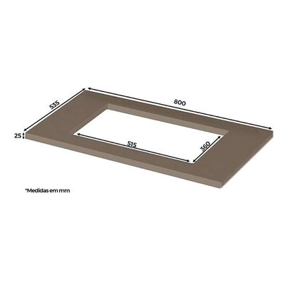 Tampo p/ Balcão Cozinha Cooktop 80x53cm Duna - Henn