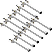 12 Suportes Refletor Base Reta Braço 80 Cm 12 Cjts - Branco