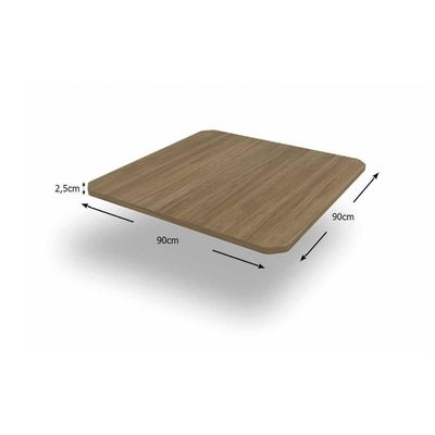 Mesa p/ Cozinha Loire Aço c/ Tampo Madeirado 90x90cm Preto Fosco/Nogueira - Kappesberg