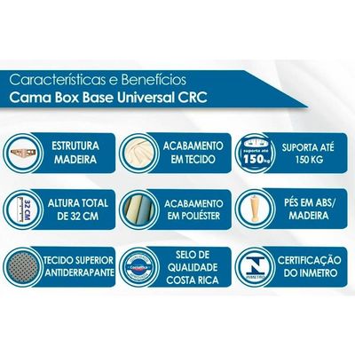 Conjunto Box Casal: Colchão Molas Polar Ensacadas Aquariuns + Base CRC Courano White (138x188)