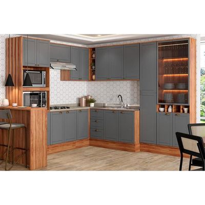 Armário Aéreo Cozinha Modulado Bella 2604 Canto Reto c/ 2 Portas 94cm Branco - Carraro