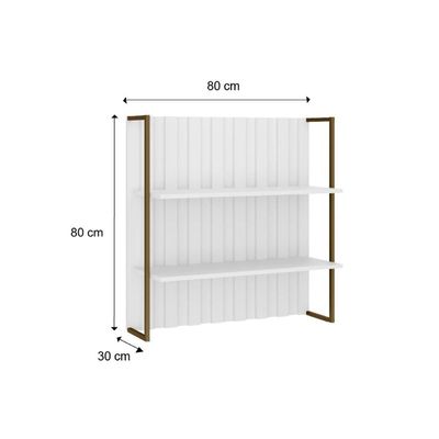 Armário Aéreo Cozinha Modulado Bella Ripado 2606 c/ 2 Prateleiras 80cm Nogal - Carraro