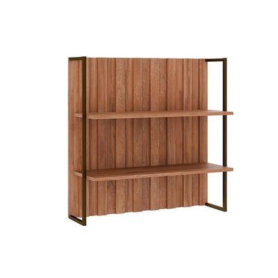 Armário Aéreo Cozinha Modulado Bella Ripado 2606 c/ 2 Prateleiras 80cm Nogal - Carraro