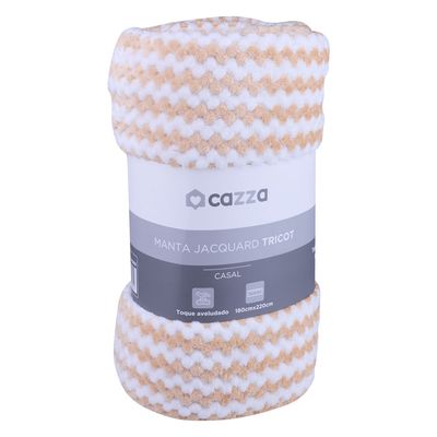 Manta Casal 180x220 Jacquard Tricot Cazza Rosa