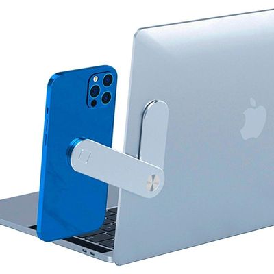 Suporte De Celular De Alumínio Magnético Para Notebook Prateado