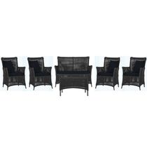 Jogo Sofá 4 Poltronas E Mesa Igapó Marrom E12 Trama Original Preto