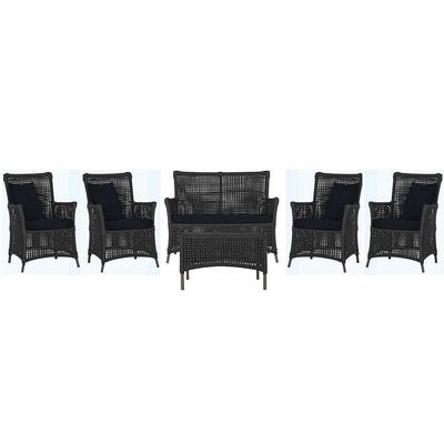 Jogo Sofá 4 Poltronas E Mesa Igapó Marrom E12 Trama Original Preto