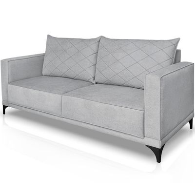 Sofa Nori 2 Lugares Pes De Ferro 160cm Linho Boucle 3302 Ezz 3302
