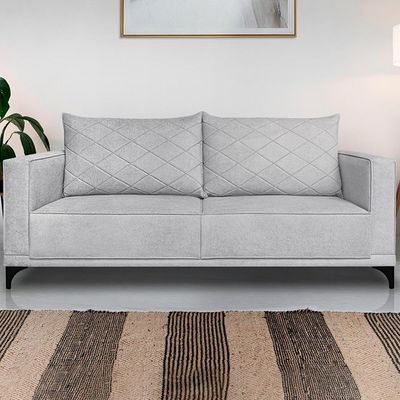 Sofa Nori 2 Lugares Pes De Ferro 160cm Linho Boucle 3302 Ezz 3302