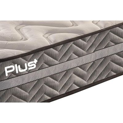 Conjunto Box Solteiro Colchão Espuma Paropas D45 Pasquale Plus Gray + Base Crc Suede Black (88x188)