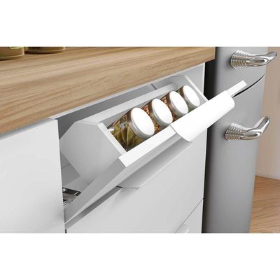 Cozinha Modulada Completa Marquesa 6 Peças (3Aéreos+2Balcões+1Paneleiro) C6P86 Nature/Verde - Nesher