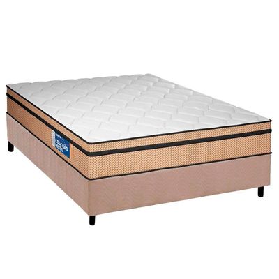 Conjunto Box Casal: Colchão Espuma Plumatex D45 Selectus + Base CRC Suede Clean (138x188)